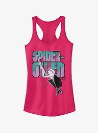 Marvel Spider-Man: Into The Spider-Verse Ghost-Spider Swinging Raspberry Girls Tank Top