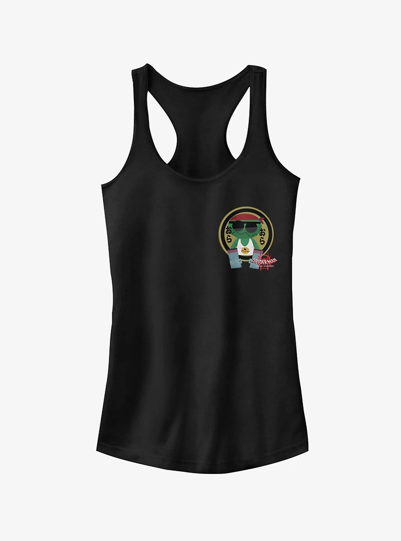 Marvel Spider-Man: Into The Spider-Verse Kappa Sticker Pocket Girls Tank Top