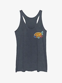 Marvel Spider-Man: Into The Spider-Verse Koi Fish Sticker Pocket Heathered Girls Tank Top