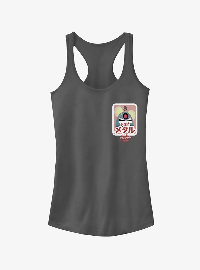 Marvel Spider-Man: Into The Spider-Verse Robot Mouse Sticker Pocket Girls Tank Top