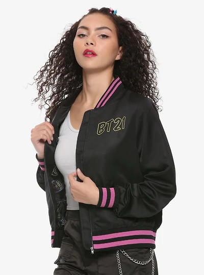BT21 Neon Girls Bomber Jacket