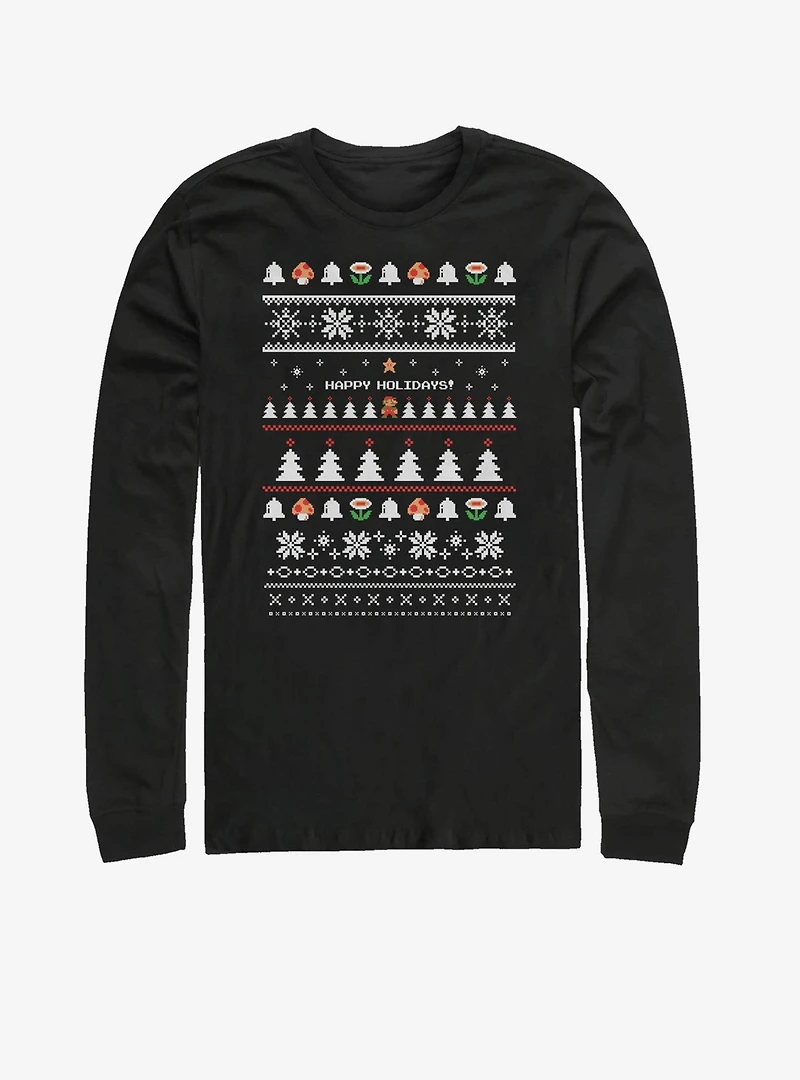 Super Mario Itsa Holiday Long-Sleeve T-Shirt