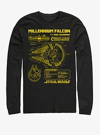 Star Wars Falcon Schematic Long-Sleeve T-Shirt
