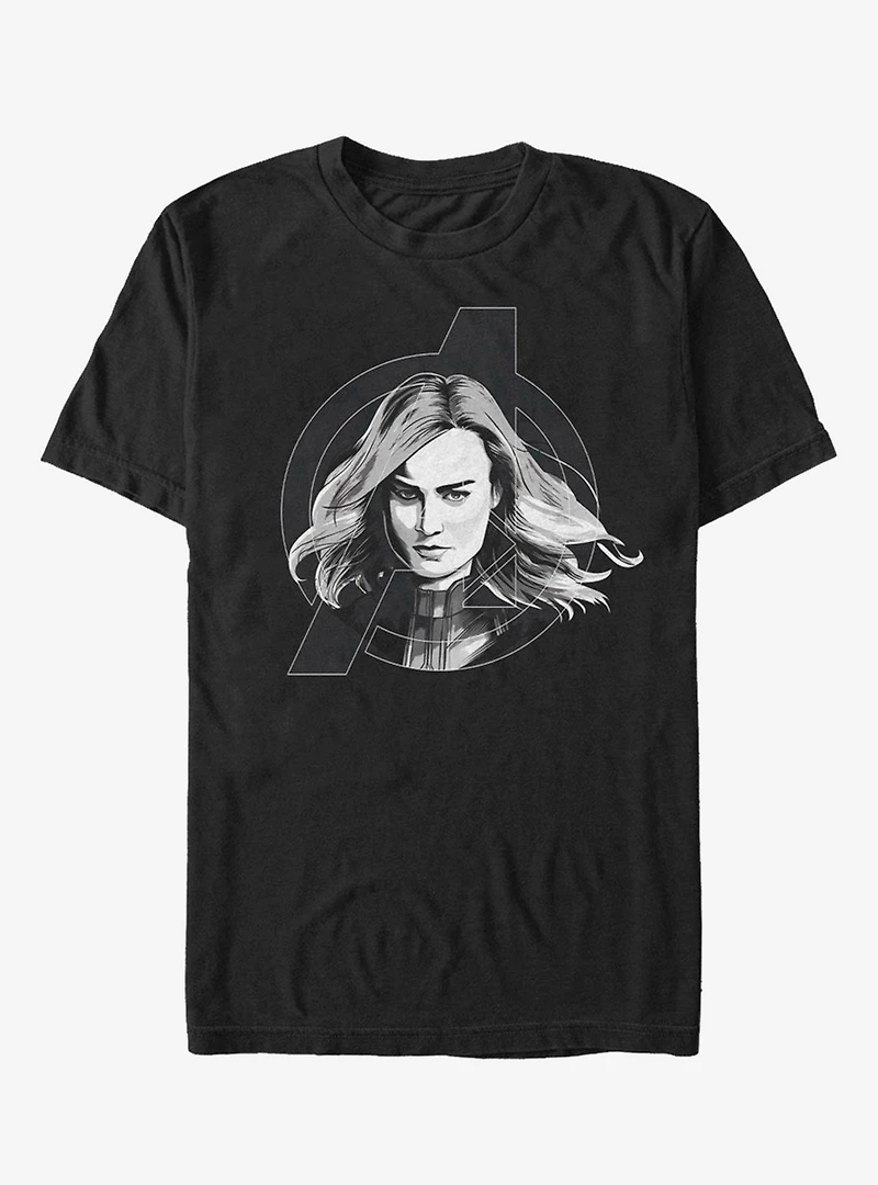 Marvel Avengers: Endgame Captain Black And White T-Shirt