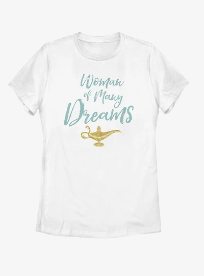 Disney Aladdin 2019 Woman of Many Dreams Cursive Womens T-Shirt