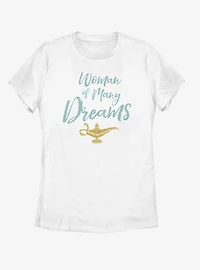 Disney Aladdin 2019 Woman of Many Dreams Cursive Womens T-Shirt