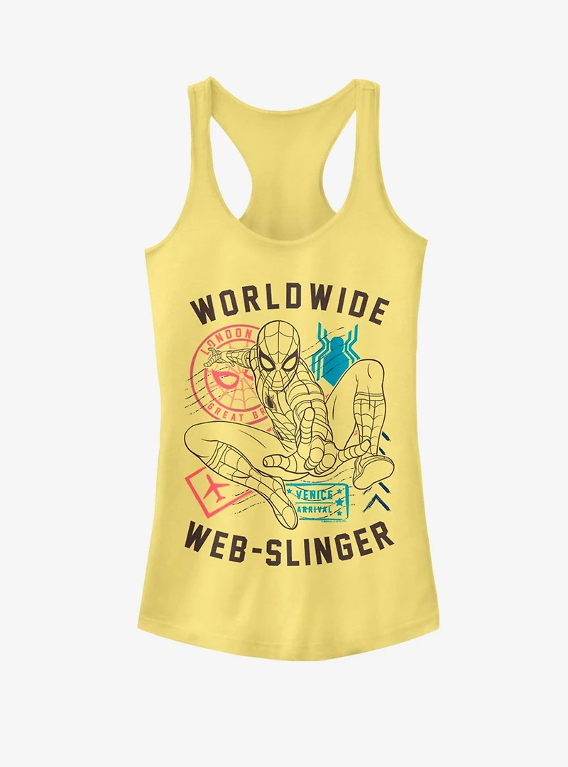 Marvel Spider-Man Far From Home World Wide Web Slinger Vintage Girls Tank