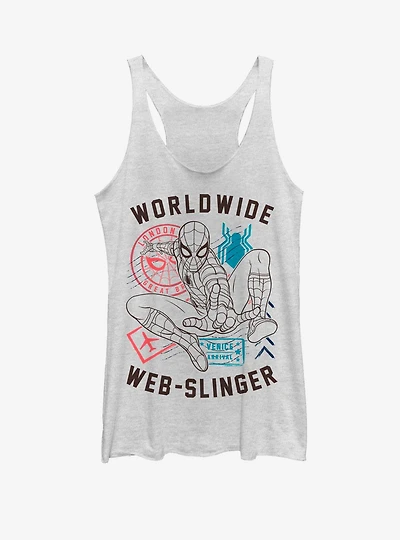 Marvel Spider-Man Far From Home World Wide Web Slinger Vintage Girls Tank