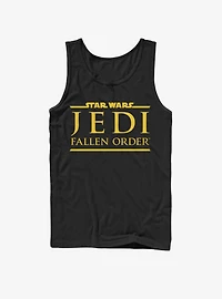 Star Wars Jedi Fallen Order Logo Yellow Ink Tank Top