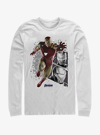 Marvel Avengers: Endgame Iron Man Panels White Long-Sleeve T-Shirt