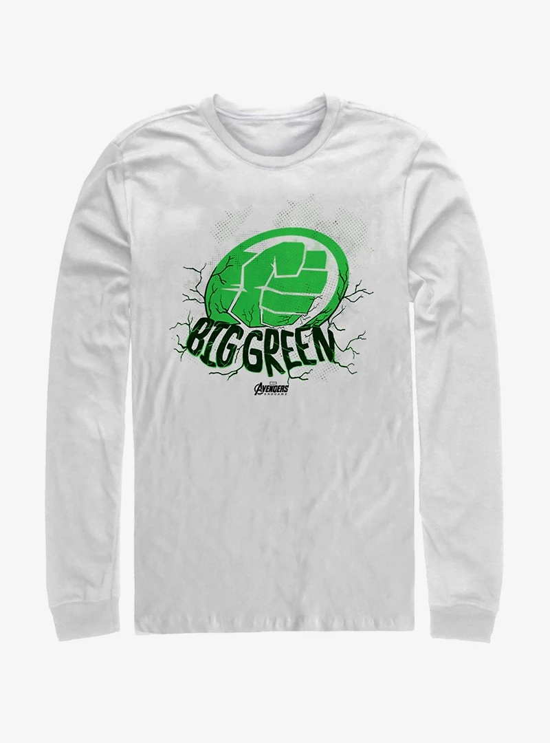 Marvel Avengers: Endgame Big Green White Long-Sleeve T-Shirt