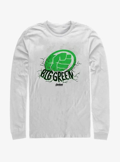 Marvel Avengers: Endgame Big Green White Long-Sleeve T-Shirt