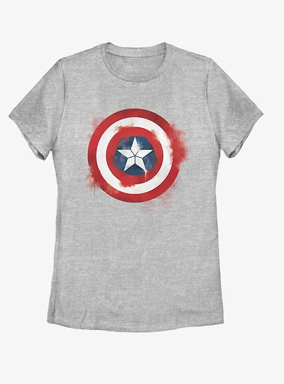 Marvel Avengers: Endgame Captain America Spray Logo Womens T-Shirt