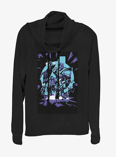 Marvel Avengers: Endgame Avengers Pop Art Cowlneck Long-Sleeve Girls Top