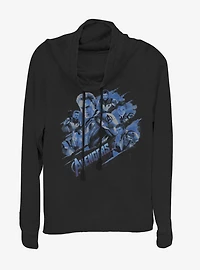 Marvel Avengers: Endgame Captain America Blue Shot Cowlneck Long-Sleeve Girls Top