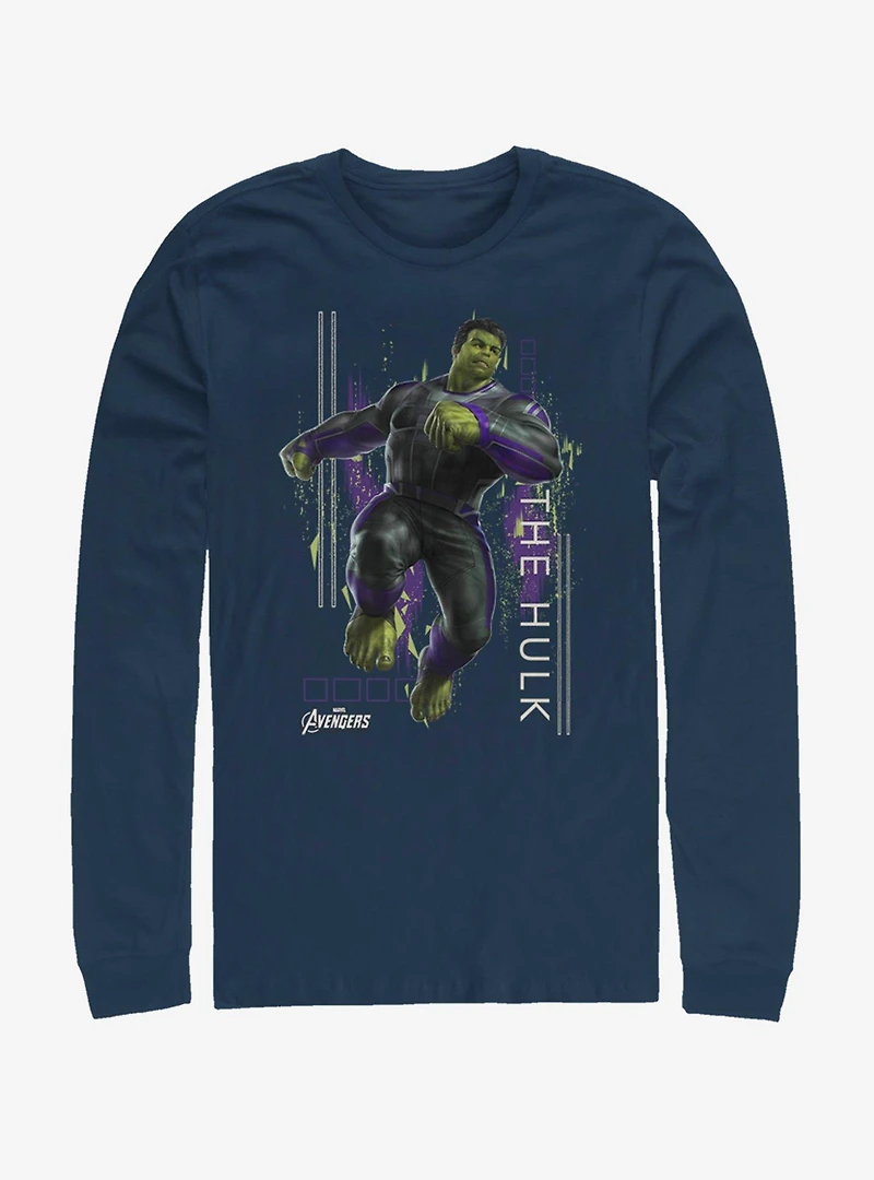 Marvel Avengers: Endgame Hulk Motion Navy Blue Long-Sleeve T-Shirt