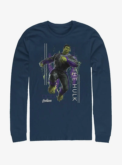 Marvel Avengers: Endgame Hulk Motion Navy Blue Long-Sleeve T-Shirt