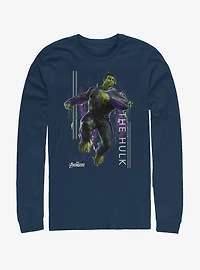 Marvel Avengers: Endgame Hulk Motion Navy Blue Long-Sleeve T-Shirt