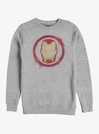 Marvel Avengers: Endgame Iron Man Spray Logo Heathered Sweatshirt
