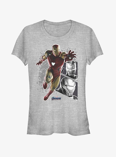 Marvel Avengers: Endgame Iron Man Panels Girls Heathered T-Shirt