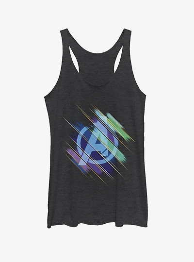 Marvel Avengers: Endgame Logo Swipe Girls Black Heathered Tank Top