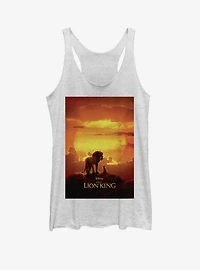 Disney The Lion King 2019 Pride Rock Poster Girls White Heathered Tank Top