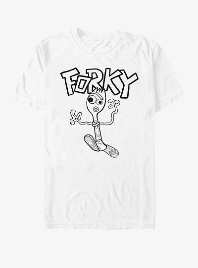 Disney Pixar Toy Story 4 Doodle Fork White T-Shirt