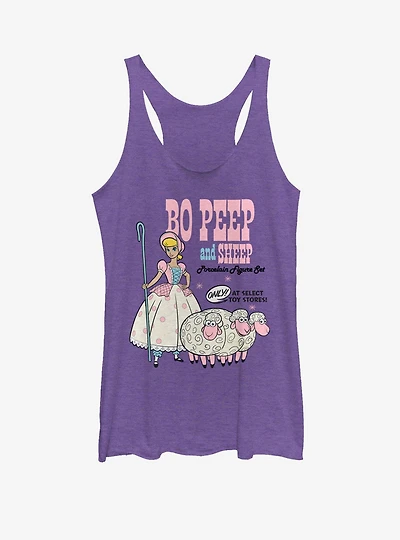 Disney Pixar Toy Story 4 Bo Peep And Sheep Girls Purple Heathered Tank Top