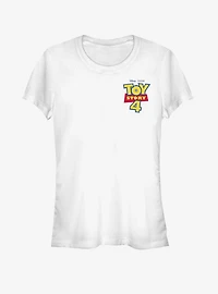 Disney Pixar Toy Story 4 Chest Color Logo Girls White T-Shirt