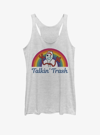 Disney Pixar Toy Story 4 Talkin' Trash Girls White Heathered Tank Top