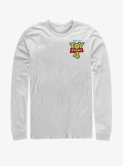 Disney Pixar Toy Story 4 Chest Color Logo White Long-Sleeve T-Shirt