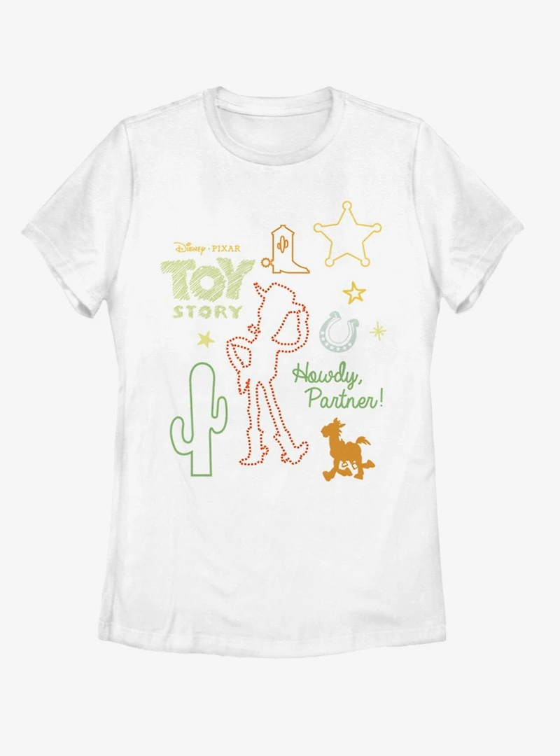 Disney Pixar Toy Story 4 Woody Folk Womens T-Shirt