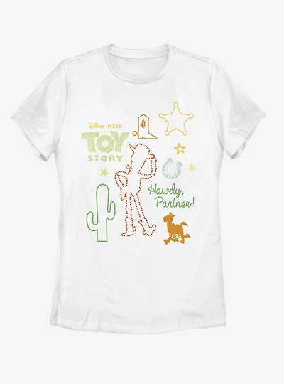 Disney Pixar Toy Story 4 Woody Folk Womens T-Shirt