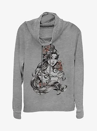 Disney Beauty and the Beast Beaute Flower Cowlneck Long-Sleeve Girls Top