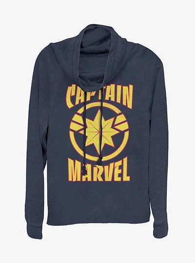 Marvel Captain Marvel Marvel Star Cowlneck Long-Sleeve Girls Top