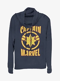 Marvel Captain Marvel Marvel Star Cowlneck Long-Sleeve Girls Top