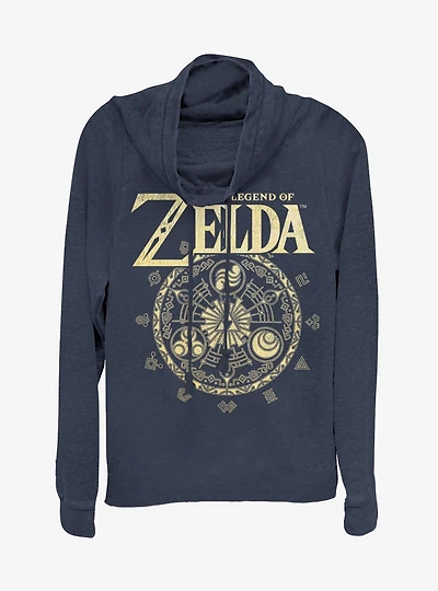 Nintendo The Legend Of Zelda Emblem Cir Cowlneck Long-Sleeve Girls Top