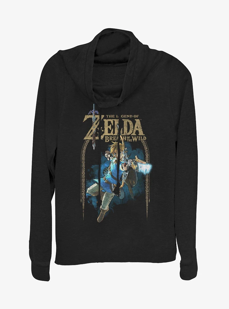 Nintendo The Legend Of Zelda Breath Wild Link Archer Cowlneck Long-Sleeve Girls Top