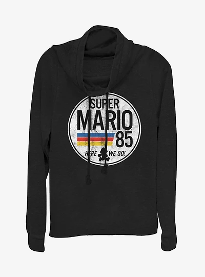 Nintendo Super Mario '85 Here We Go Cowlneck Long-Sleeve Girls Top