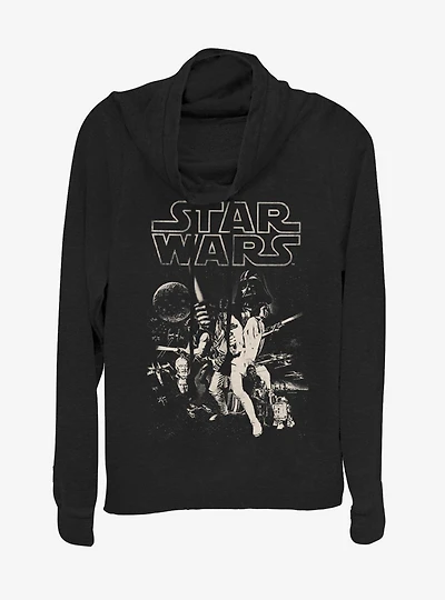 Star Wars Poster Cowlneck Long-Sleeve Womens Top