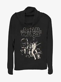 Star Wars Poster Cowlneck Long-Sleeve Womens Top