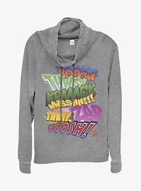 Marvel Sound Effects Cowlneck Long-Sleeve Girls Top