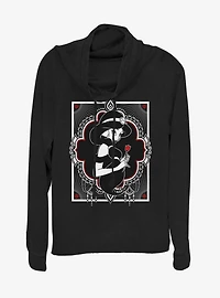 Disney Aladdin Grayscale Jasmine Cowlneck Long-Sleeve Womens Top