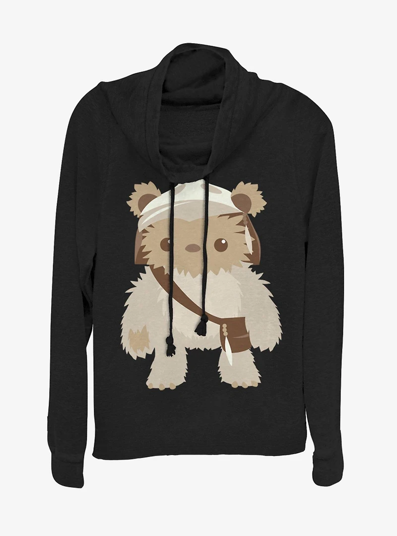 Lucasfilm Star Wars Ewok Cutie Cowlneck Long-Sleeve Womens Top