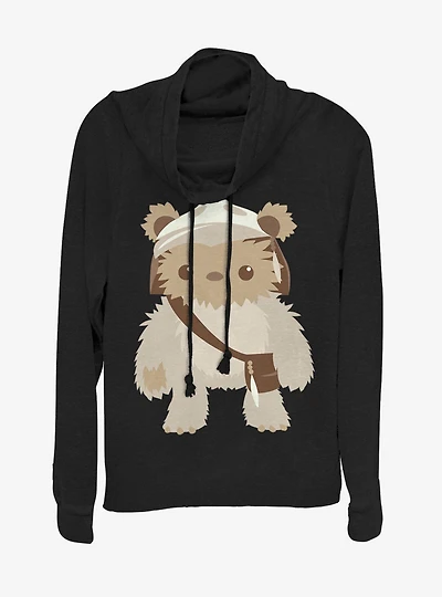 Lucasfilm Star Wars Ewok Cutie Cowlneck Long-Sleeve Womens Top