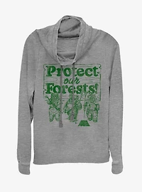 Star Wars Protect our Forests Cowlneck Long-Sleeve Womens Top