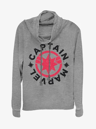 Marvel Captain Cowlneck Long-Sleeve Womens Top