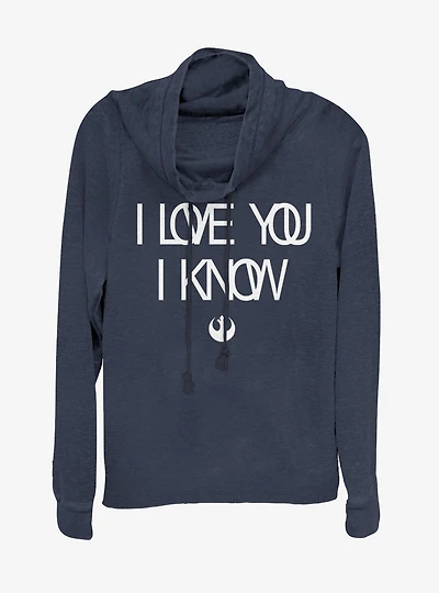 Star Wars Overlap Love Type Cowlneck Long-Sleeve Womens Top