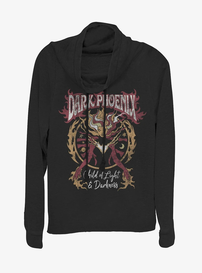 Marvel X-Men Phoenix Rising Cowlneck Long-Sleeve Womens Top