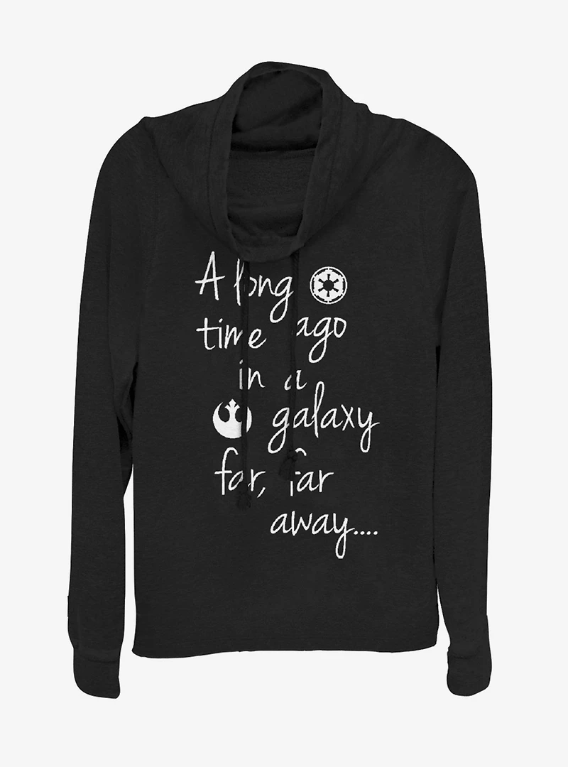 Star Wars Galaxy Cowlneck Long-Sleeve Womens Top